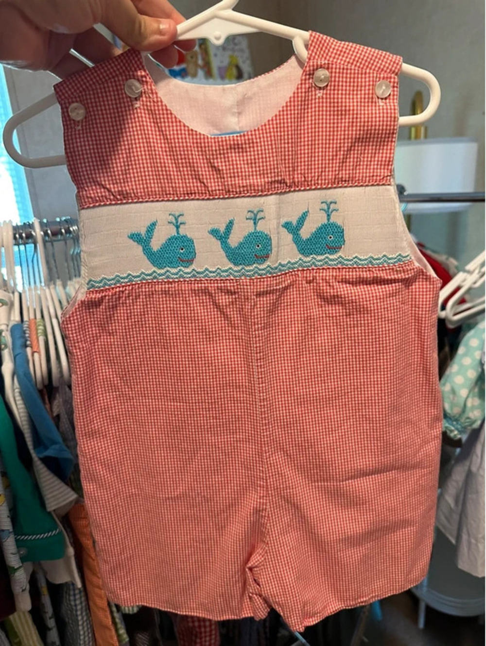 Boy's Whale Smocked Jon Jon